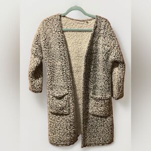 Soft Surroundings Cozy Black and White Plush Jacket with pockets